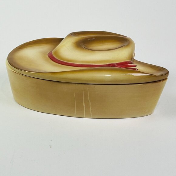 Vintage Home Presents Western Shaped Cowboy Hat 2 QT Baking Dish with Lid Decor - Picture 5 of 7
